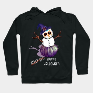 halloween pumpkin fun spoopy snowman Hoodie